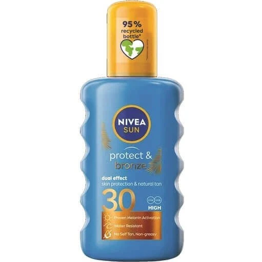 Nivea Sun Spray Protezione Solare SPF 30 Protect & Bronze, 200 ml