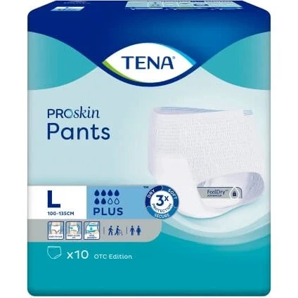 Tena Pants ProSkin Plus Mutandine Assorbenti Taglia L, 10 pz