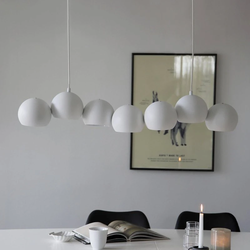 Markslöjd Lampada a Sospensione Cupolo Bianca, 7 Luci, Ferro