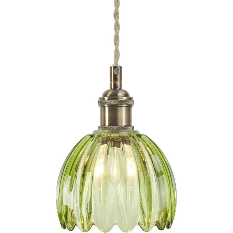 Markslöjd Lampada a sospensione Gota, Ottone/Verde, Vetro, Ø 13 cm