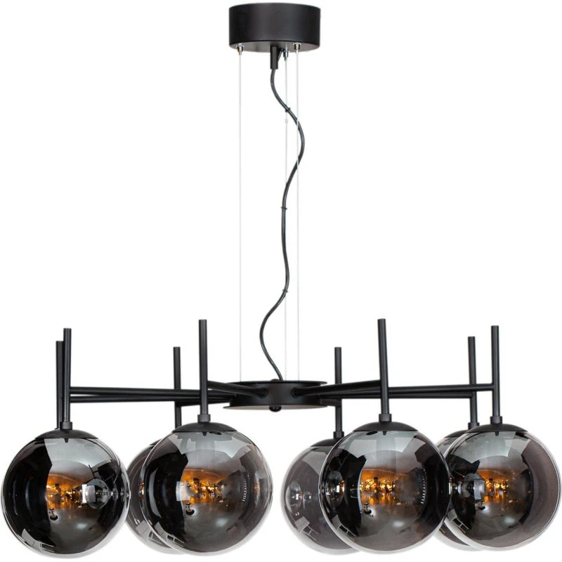 Rydéns Lampadario Boyle Black/Smoke Grey - 8 Luci