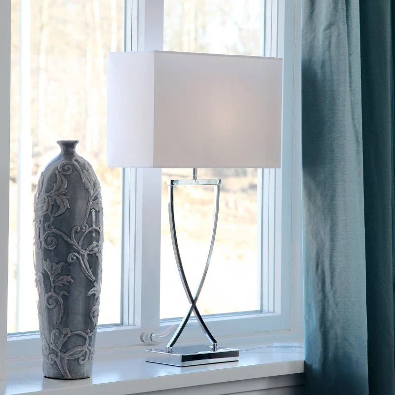 Rydéns Lampada da Tavolo Omega H69 Cromo/Bianco