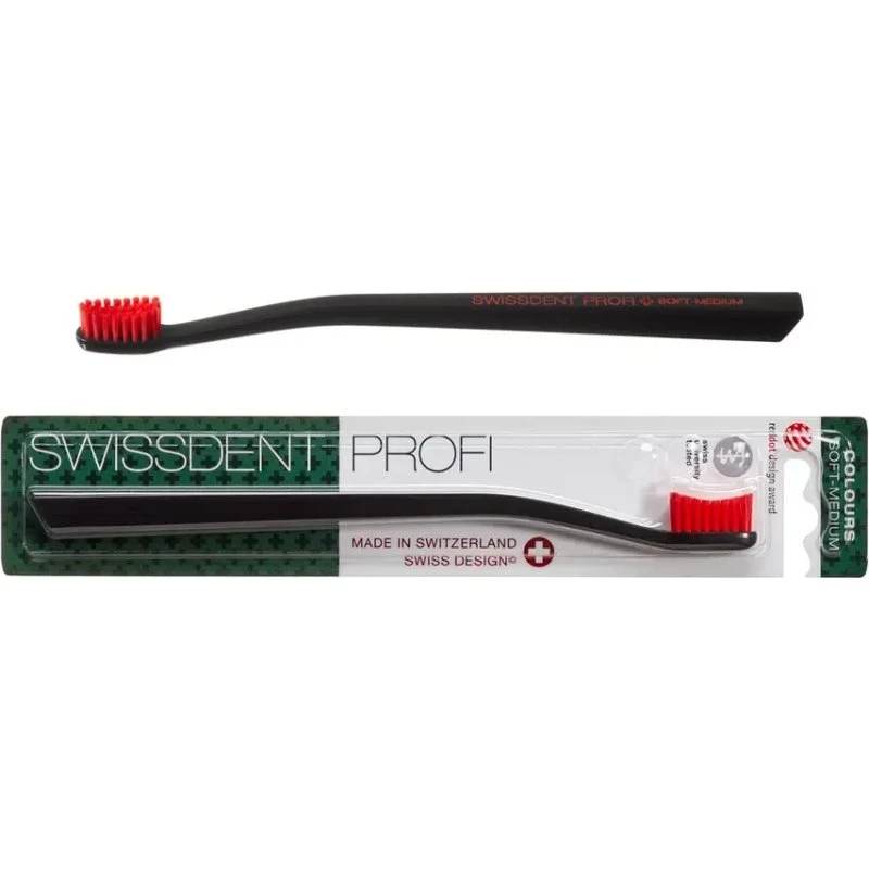 Swissdent Profi Soft Medium Spazzolino da Denti Nero
