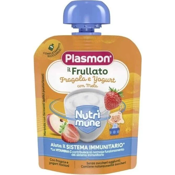 Plasmon Nutri-mune Fragola, Yogurt e Mela 85 g