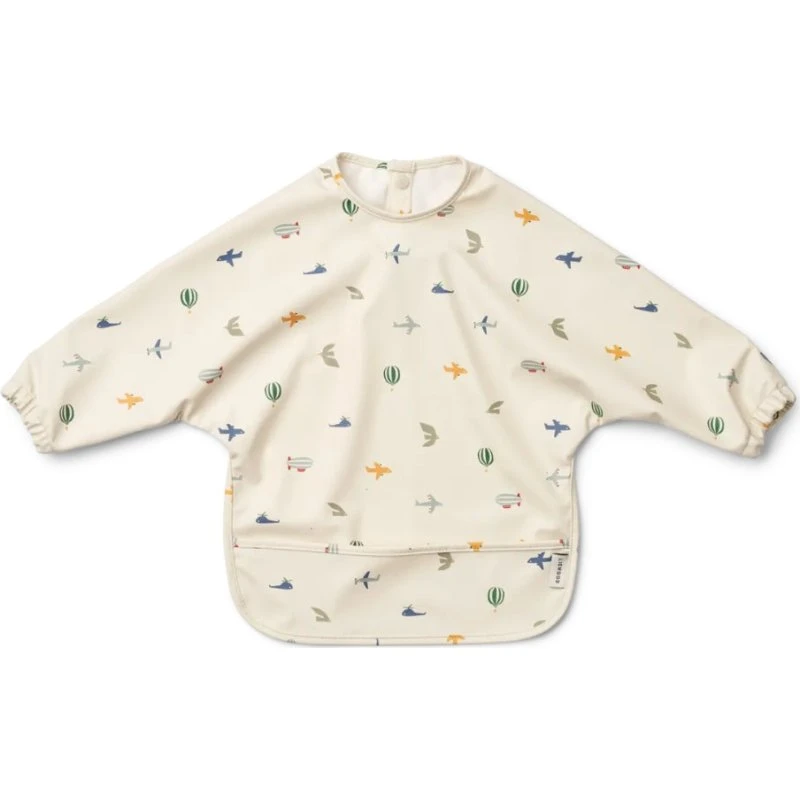 Liewood Bavaglino Aviator Ecru con Maniche e Tasca