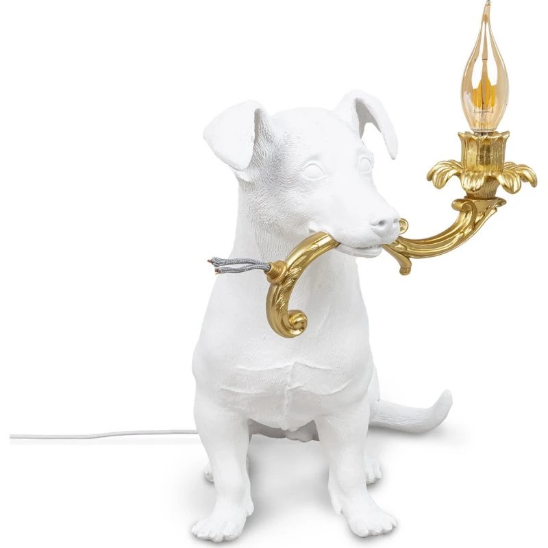 Seletti Rio Lampada da Tavolo con Cane e Lampada a Candela