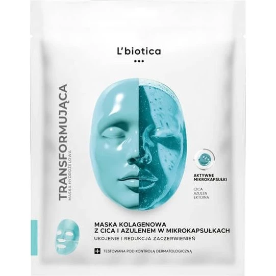 L'biotica Maschera al Collagene con CICA e Azulene in Microcapsule