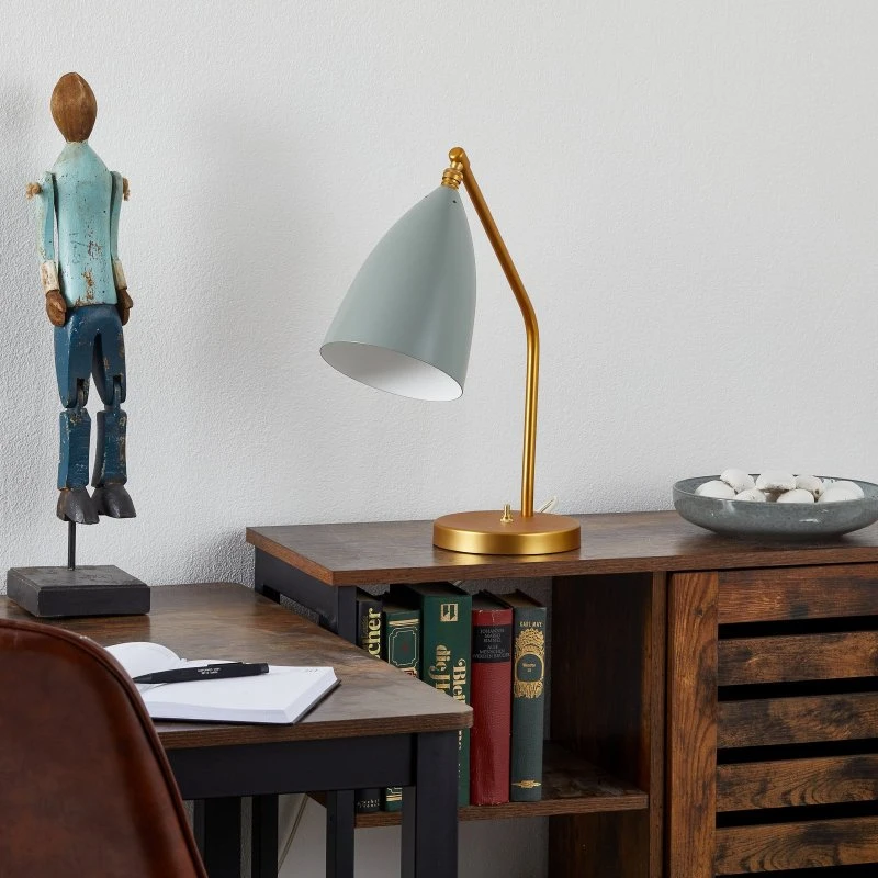 Gubi Gräshoppa Lampada da tavolo blu-grigio