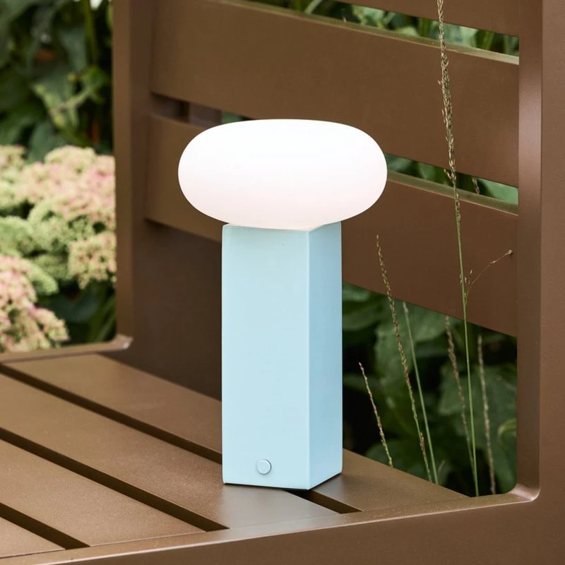 Hübsch Lampada LED da tavolo ricaricabile LOW, blu, 20 cm