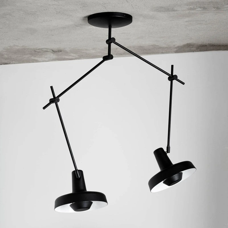GRUPA Arigato Plafoniera a 2 Luci Regolabile Nero 70cm