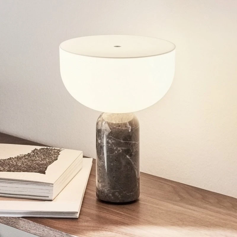 New Works Kizu Lampada da Tavolo Portatile in Marmo Gris du Marais