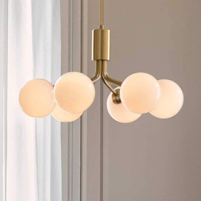 Nuura Apiales 6 Lampada a Sospensione Ottone e Opale Ø 50 cm