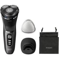 Philips Serie 3000 Rasoio Elettrico Nero/Cromo