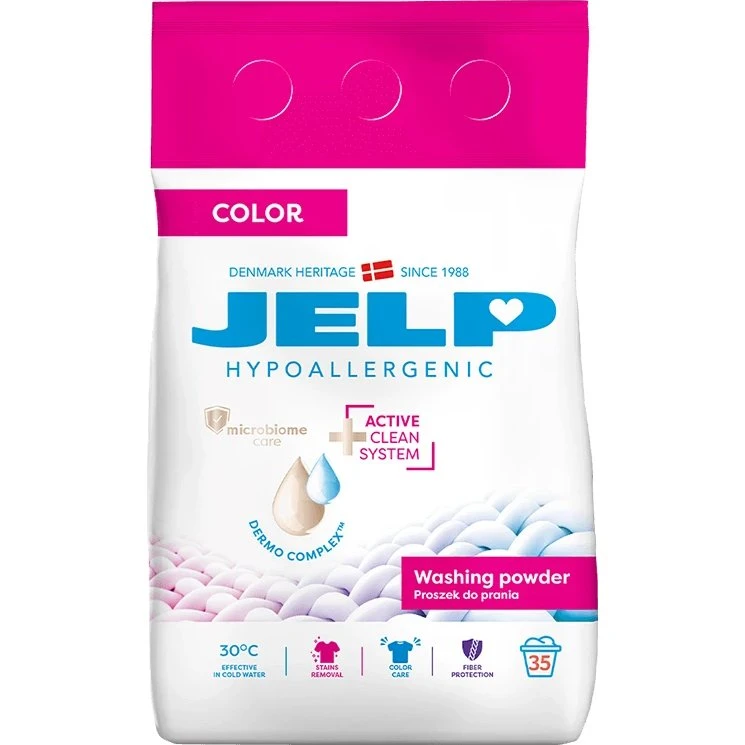 Jelp Hypoallergenic Detersivo in Polvere per Tessuti Colorati, 2,1 kg