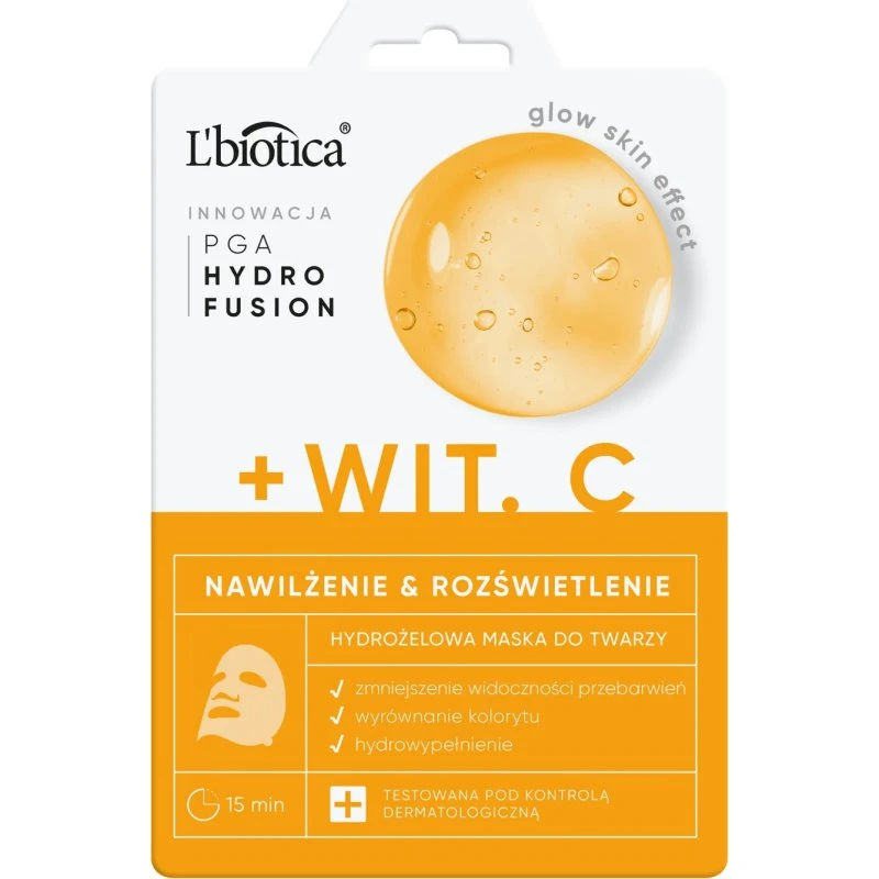 L'biotica Hydro Fusion Maschera Viso Idrogel con Vitamina C