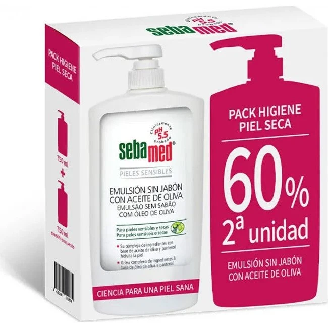 Sebamed Emulsione Olio d'Oliva senza Sapone 750 ml Duo