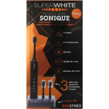 SuperWhite Spazzolino da Denti Soft Sonic Nero