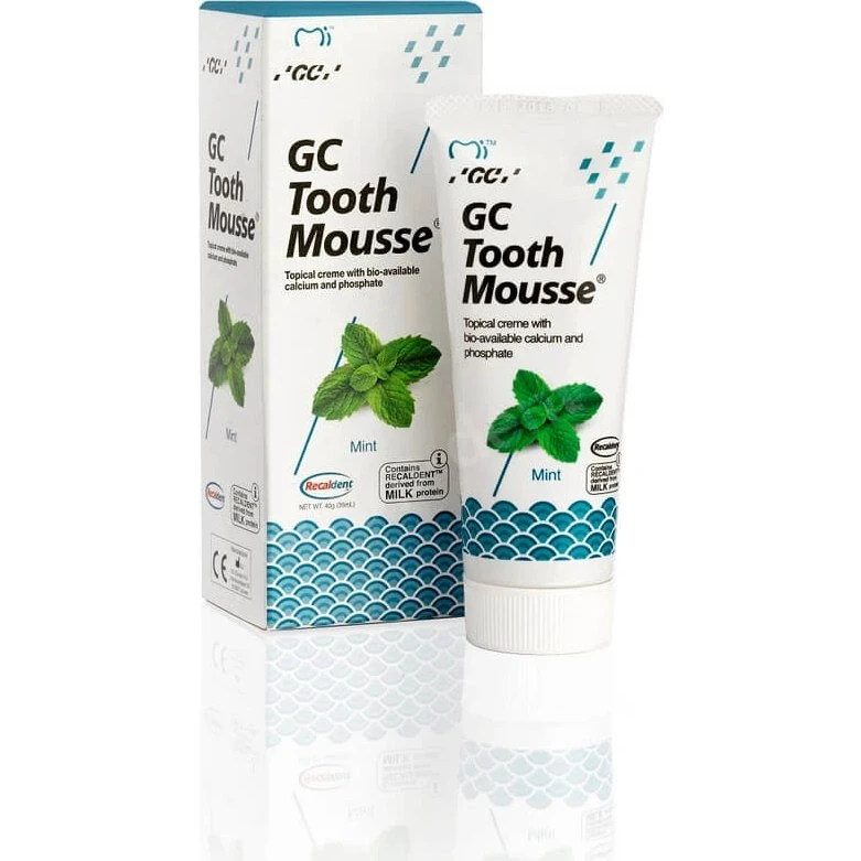 GC Tooth Mousse Dentifricio Topico Gusto Menta, Senza Fluoro, 35 ml