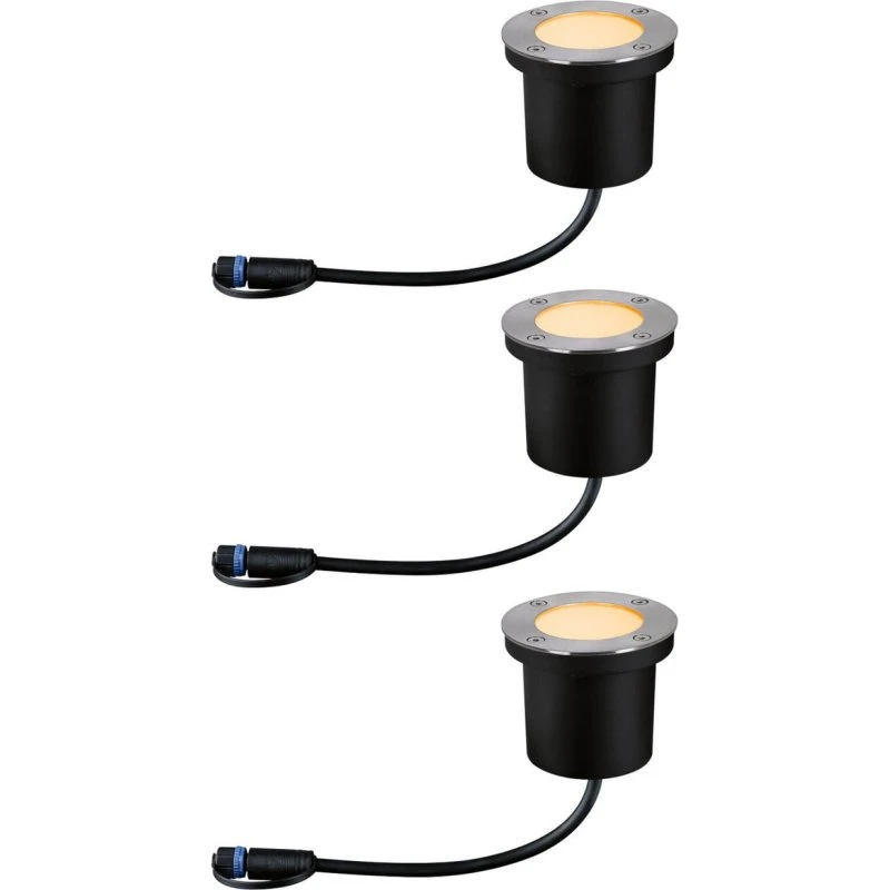 Paulmann Plug & Shine Set 3 Faretti a Incasso LED IP67 Antracite