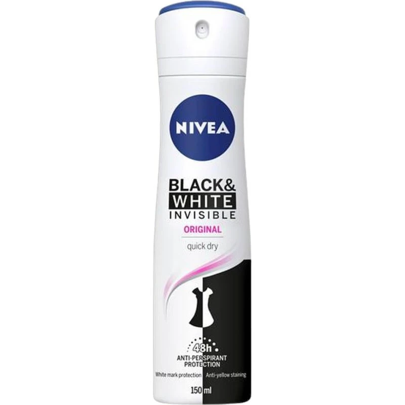 Nivea Black & White Invisible Original Deodorante Spray 150 ml