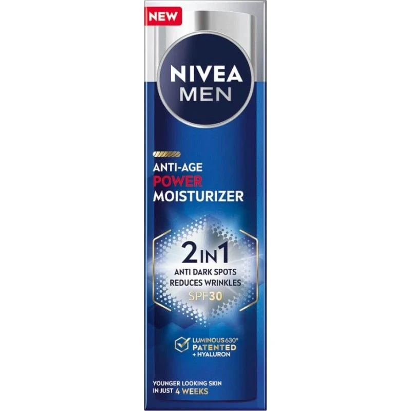 Nivea Men Crema viso antietà SPF30 con Acido Ialuronico, 50ml