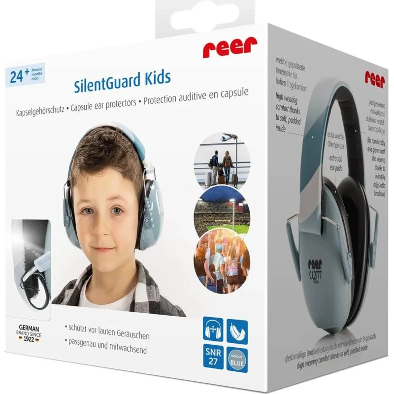 Reer Cuffie Antirumore SilentGuard Kids Blu per Bambini +5 Anni