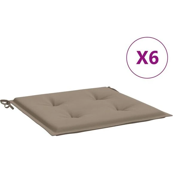 vidaXL Cuscini Sedia 6 pz Tortora 50x50x4 cm Oxford