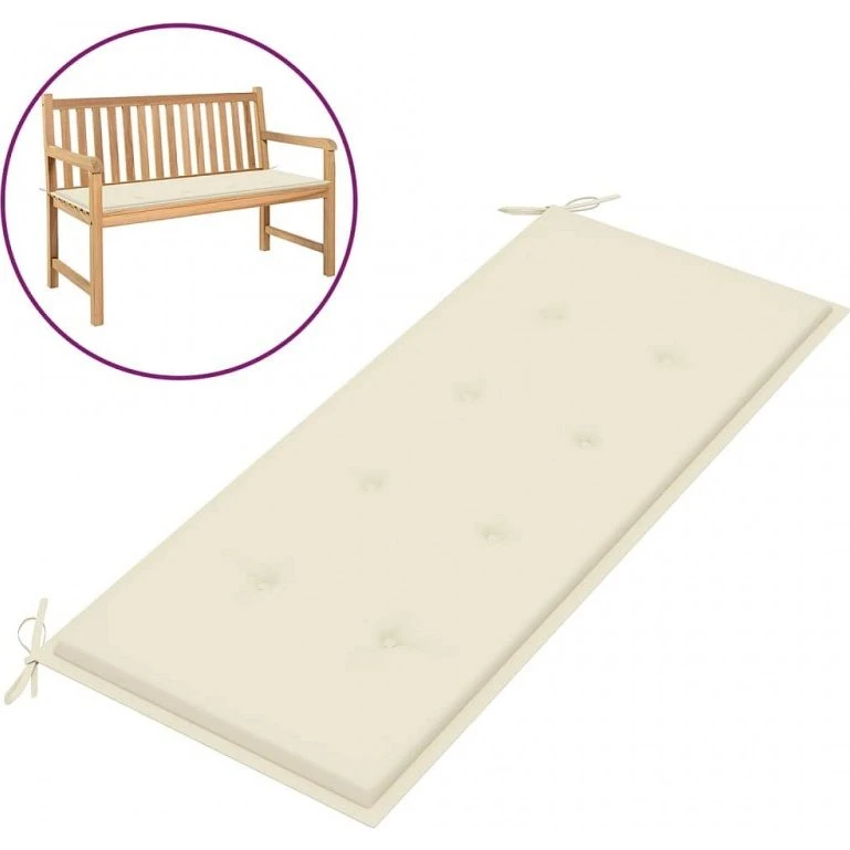 Cuscino Panca Giardino Crema 120x50x3 cm