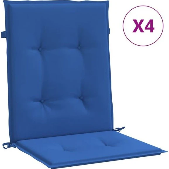vidaXL Cuscini Sedia 4 pz Blu Reale 100x50x3 cm Oxford