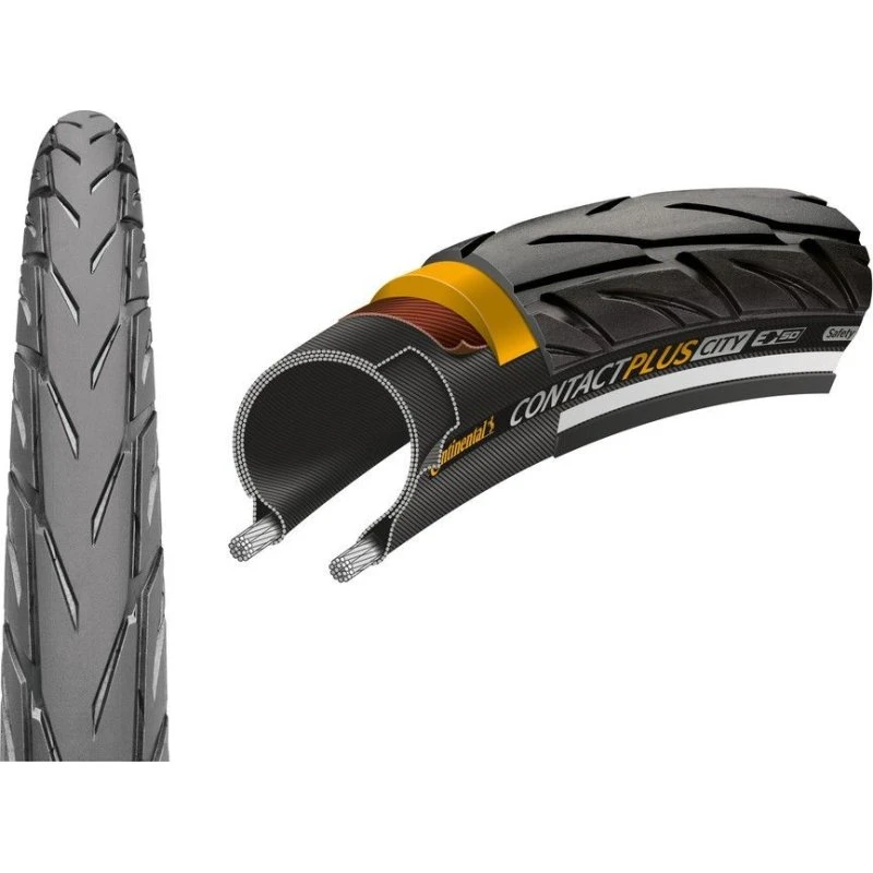 Continental Contact Plus City 28x1.60 ETRTO 42-622 Nero/Riflettente