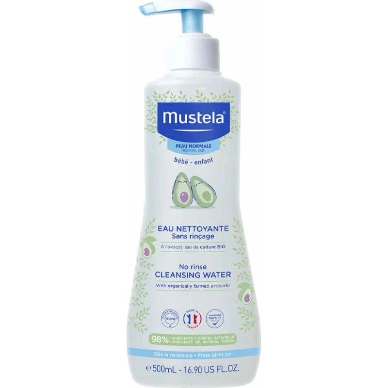 Mustela Acqua Detergente Senza Risciacquo per Pelli Normali, 500 ml