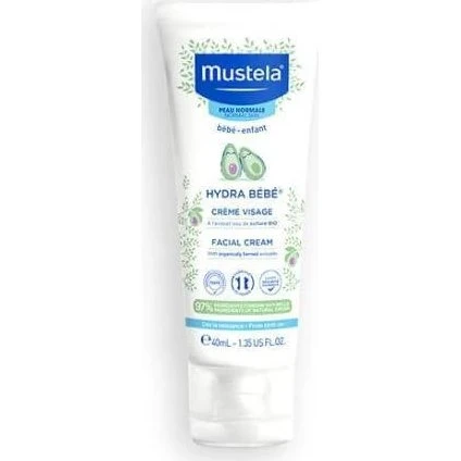 Mustela Hydra-Bebe Crema Viso Idratante con Avocado Biologico 40ml