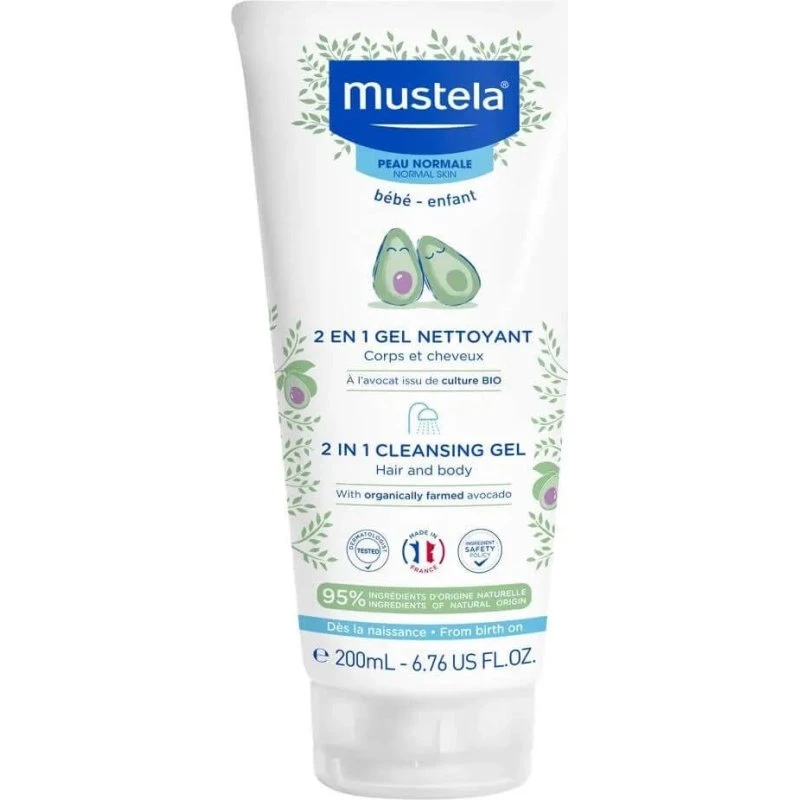 Mustela Gel Detergente 2 in 1 per Bambini, 200 ml