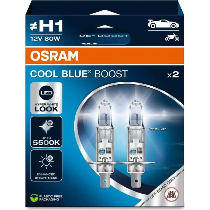 Osram Cool Blue Boost H1 12V 80W 2 Pezzi