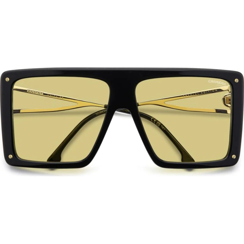 Carrera CA UNICA/SE Occhiali da Sole Donna Nero Giallo Squadrati