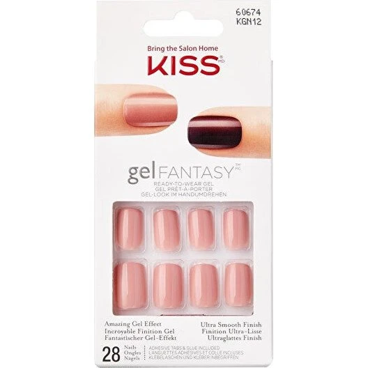 Kiss Gel Fantasy Unghie Artificiali Stile Ribbons - 28 Pz