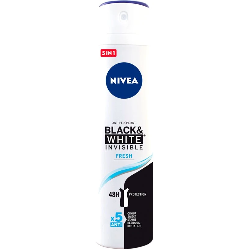 NIVEA Deodorante Spray Invisible Black & White 5 Azioni 200 ml