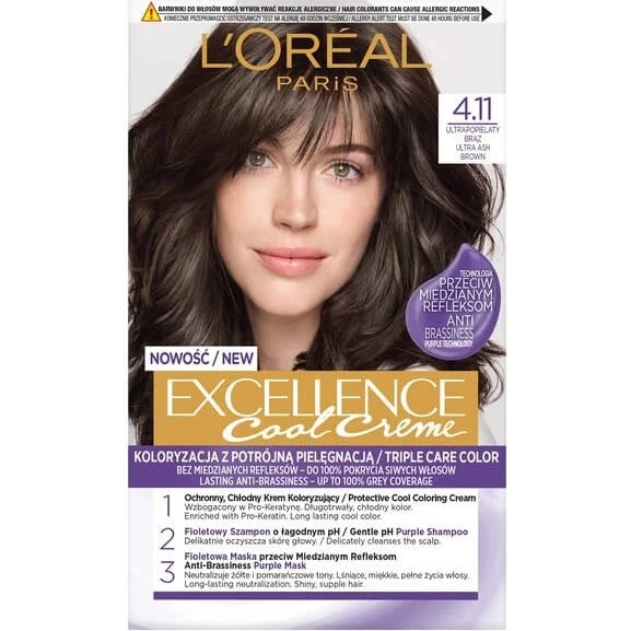 L'Oréal Excellence Cool Crème 4.11 - Tinta per Capelli