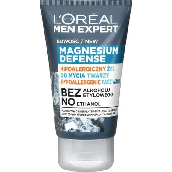 L’Oréal Men Expert Magnesium Defense Gel Detergente Viso Ipoallergenico 100ml