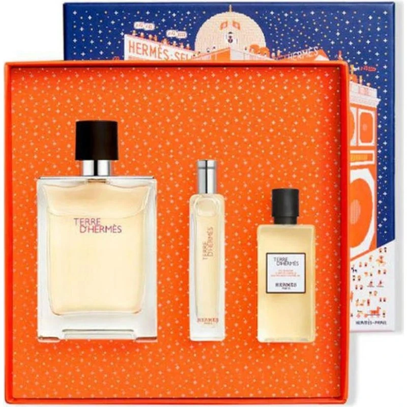 Hermès Terre d'Hermès Eau de Toilette 100 ml, Gel Doccia e Miniatura