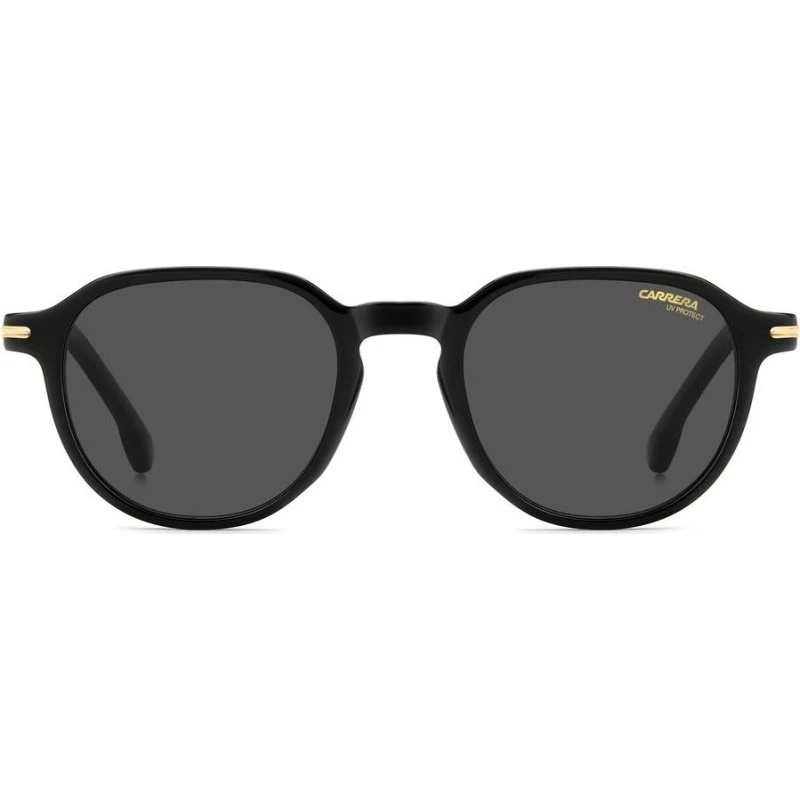 Carrera 376/S Occhiali da Sole Quadrati Nero con Lenti Grigie