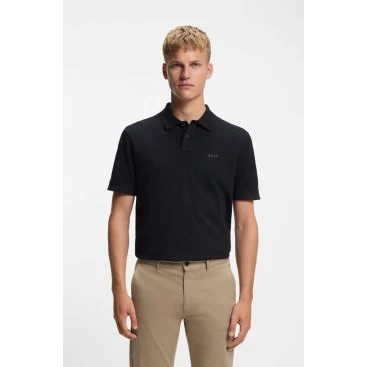 BOSS Polo Prime in Piqué di Cotone Blu Navy
