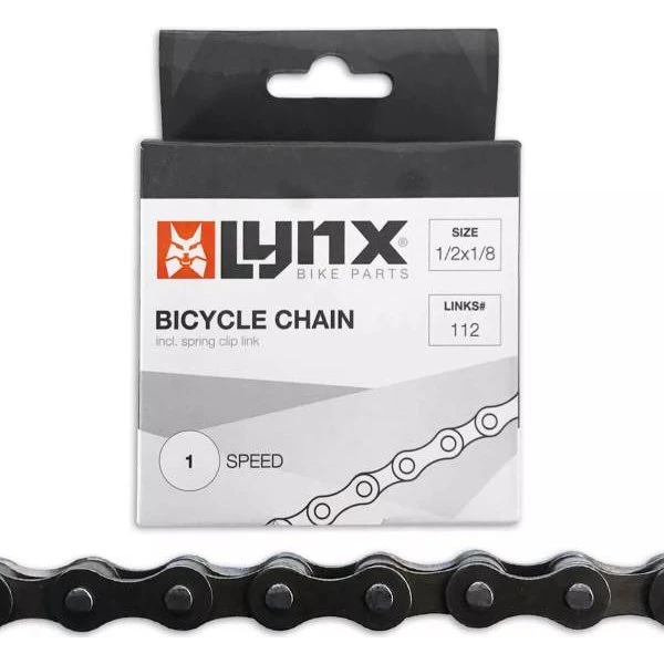 Lynx Catena Bici 1/2 x 1/8" 112 Raccordo Nero