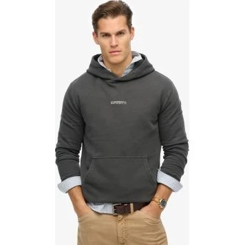 Superdry Felpa con Cappuccio Micro Logo Crew Grigio Scuro - M