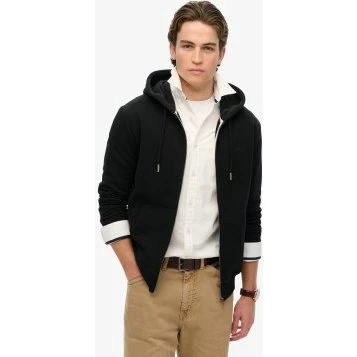Superdry Felpa con Cappuccio Essential Logo Full Zip Nero - M