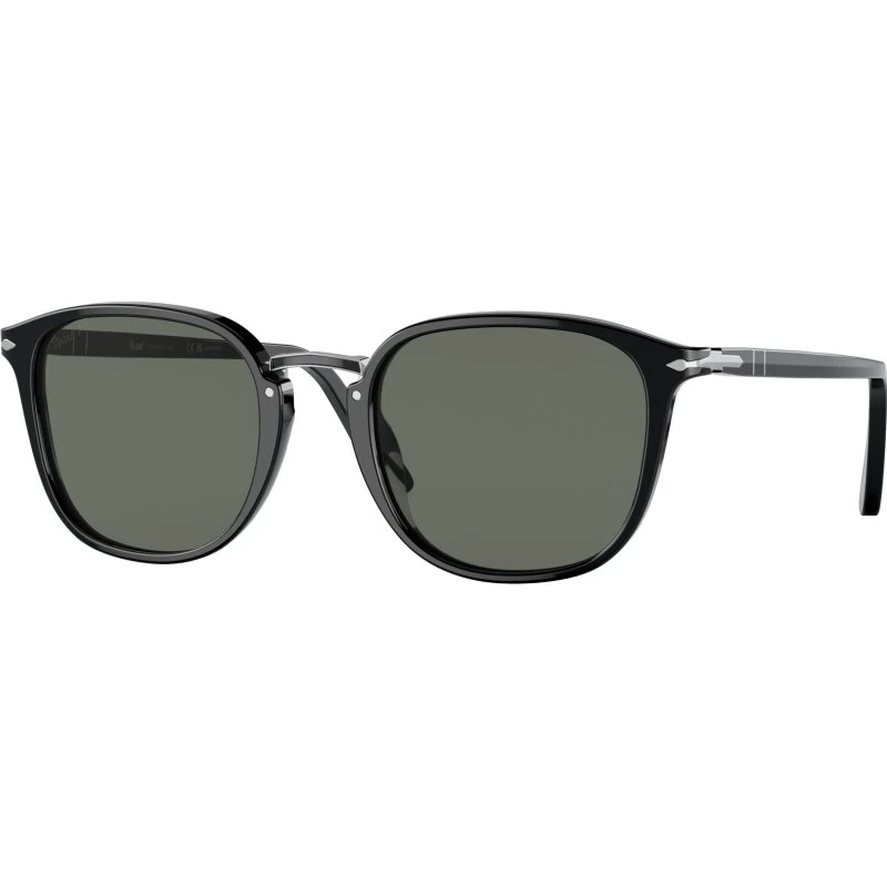 Persol PO3186S Occhiali da Sole Polarizzati Rotondi Nero/Verde