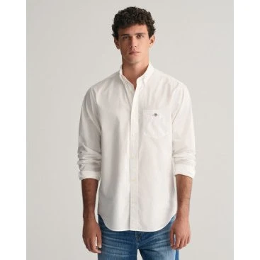 Gant Camicia in Popeline Bianco Regular Fit - XL