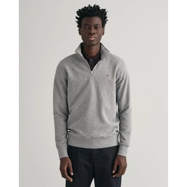 Felpa Gant Shield Half Zip grigia - XXL