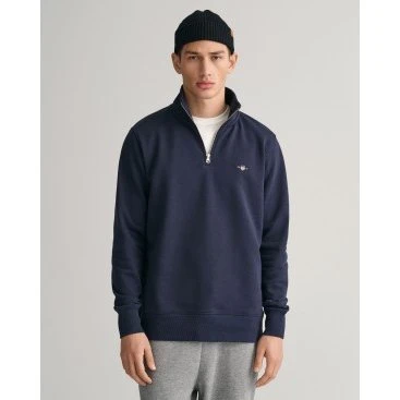Felpa Gant Shield Half Zip Blu Navy - S