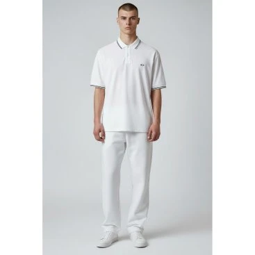 Polo Armani Exchange AX Bianca con Dettagli a Contrasto - S
